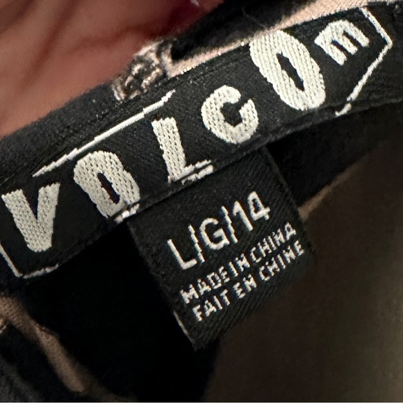 🖤 EUC Volcom Tank Dress Black & Neutral stripe with Logo SZ L - Picture 4 of 5